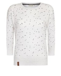 Pull à col rond imprimé blanc Naketano