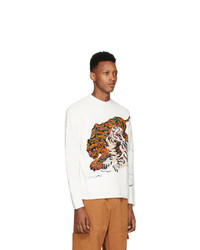 Pull à col rond imprimé blanc Kenzo