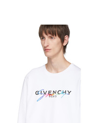 Pull à col rond imprimé blanc Givenchy