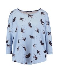 Pull à col rond imprimé bleu clair Only