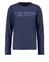 Pull à col rond imprimé bleu marine Abercrombie & Fitch