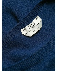 Pull à col rond imprimé bleu marine Fendi