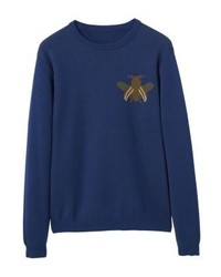 Pull à col rond imprimé bleu marine Mango