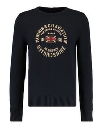 Pull à col rond imprimé bleu marine Morris