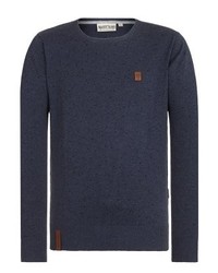 Pull à col rond imprimé bleu marine Naketano