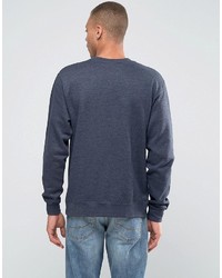 Pull à col rond imprimé bleu marine HUF