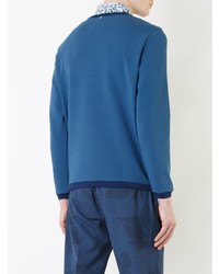 Pull à col rond imprimé bleu Oamc