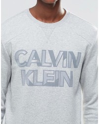 Pull à col rond imprimé gris Calvin Klein Jeans