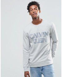 Pull à col rond imprimé gris Calvin Klein Jeans