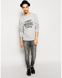 Pull à col rond imprimé gris Cheap Monday