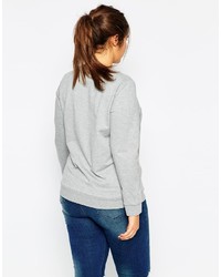 Pull à col rond imprimé gris Asos