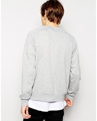 Pull à col rond imprimé gris