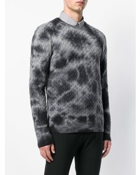 Pull à col rond imprimé gris John Varvatos