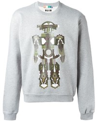 Pull à col rond imprimé gris MSGM