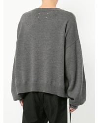 Pull à col rond imprimé gris Maison Margiela