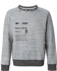 Pull à col rond imprimé gris