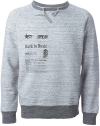 Pull à col rond imprimé gris