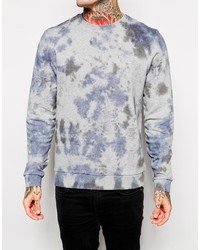 Pull à col rond imprimé gris Asos