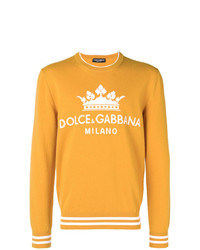 Pull à col rond imprimé jaune Dolce & Gabbana