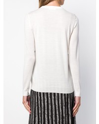 Pull à col rond imprimé léopard blanc et noir Sonia Rykiel