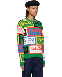 Pull à col rond imprimé multicolore Kenzo