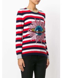 Pull à col rond imprimé multicolore Gucci