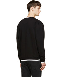 Pull à col rond imprimé noir et blanc McQ