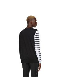 Pull à col rond imprimé noir et blanc Balmain