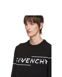 Pull à col rond imprimé noir et blanc Givenchy