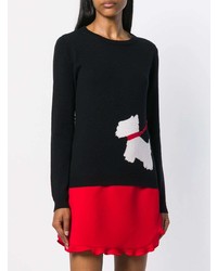 Pull à col rond imprimé noir et blanc Boutique Moschino