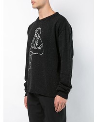 Pull à col rond imprimé noir et blanc Misbhv