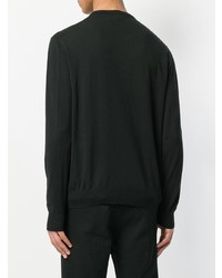 Pull à col rond imprimé noir et blanc MSGM