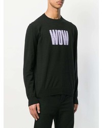 Pull à col rond imprimé noir et blanc MSGM