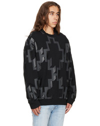 Pull à col rond imprimé noir Marcelo Burlon County of Milan