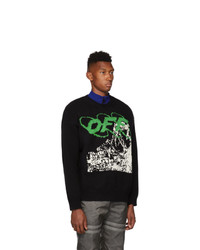 Pull à col rond imprimé noir Off-White