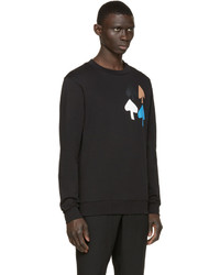 Pull à col rond imprimé noir Raf Simons