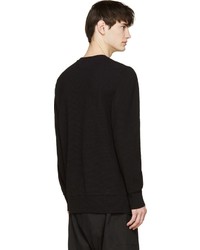 Pull à col rond imprimé noir Helmut Lang