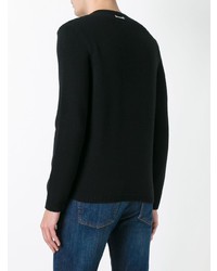 Pull à col rond imprimé noir Gucci