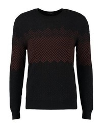 Pull à col rond imprimé noir Calvin Klein