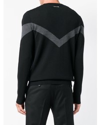 Pull à col rond imprimé noir Les Hommes