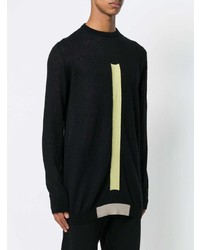 Pull à col rond imprimé noir Rick Owens