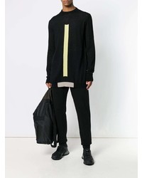 Pull à col rond imprimé noir Rick Owens