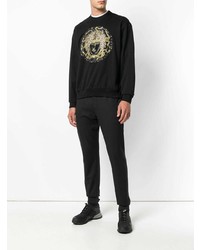 Pull à col rond imprimé noir Versace