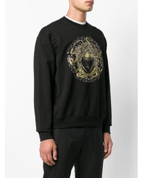 Pull à col rond imprimé noir Versace