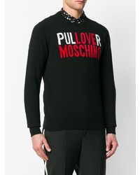 Pull à col rond imprimé noir Love Moschino