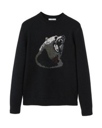 Pull à col rond imprimé noir Mango