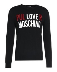 Pull à col rond imprimé noir Moschino