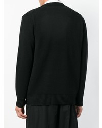 Pull à col rond imprimé noir Junya Watanabe MAN