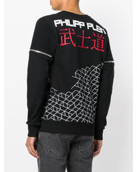 Pull à col rond imprimé noir Philipp Plein