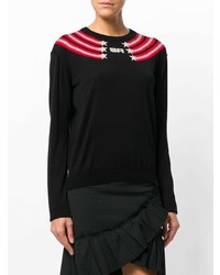 Pull à col rond imprimé noir Sonia Rykiel